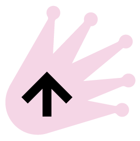 a logo with a crown and an arrow