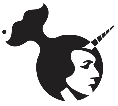 a logo with a womans head